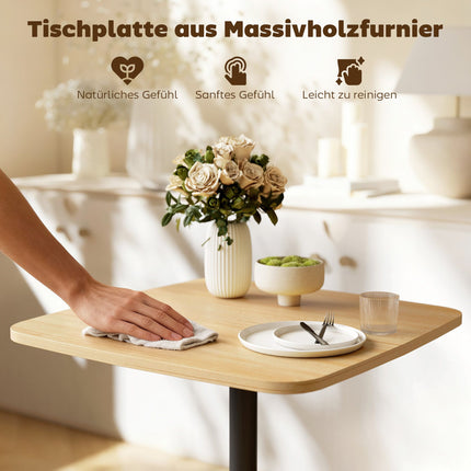 Mazs ēdamgalds, 60 cm kvadrātveida, MDF virsma, tērauda pamatne
