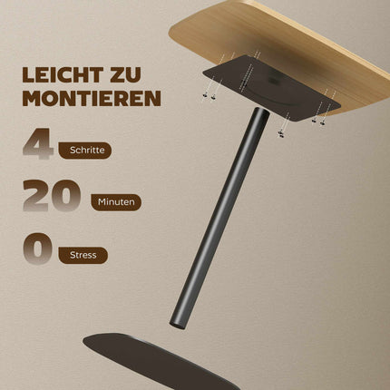 Mazs ēdamgalds, 60 cm kvadrātveida, MDF virsma, tērauda pamatne