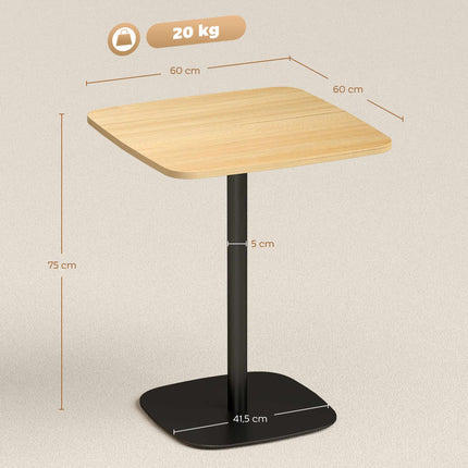 Mazs ēdamgalds, 60 cm kvadrātveida, MDF virsma, tērauda pamatne