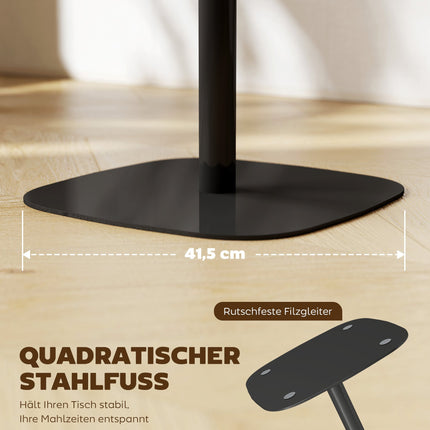 Mazs ēdamgalds, 60 cm kvadrātveida, MDF virsma, tērauda pamatne