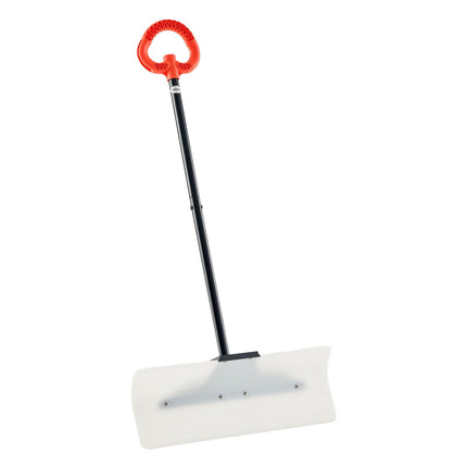 Snow Pusher Shovel, 24-Inch HDPE Blade, Ergonomic Grip