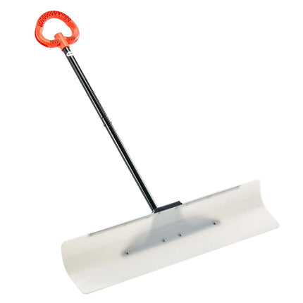 Snow Pusher Shovel, 36-Inch HDPE Blade, Metal Edge