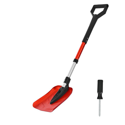 Snow Shovel, Foldable Aluminum, D-Grip, 36-40 in Adjustable