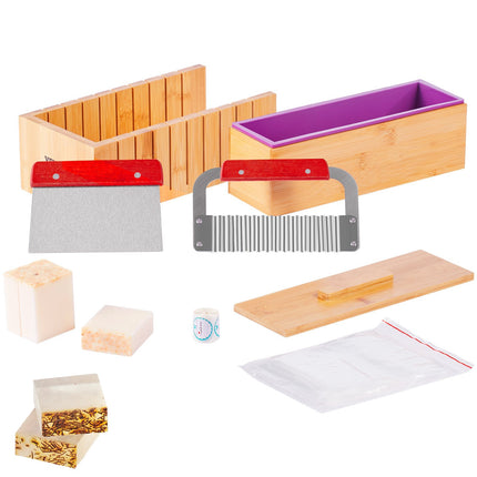 Soap Making Kit – Bamboo Box, Silicone Mold, 2 Cutters