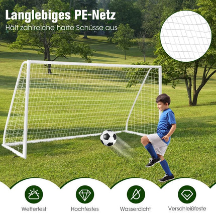 Futbola vārti 365x182 cm ar izturīgu tīklu un mietiņiem