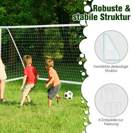 Futbola vārti 365x182 cm ar izturīgu tīklu un mietiņiem