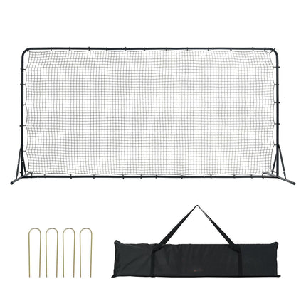 Soccer Rebounder Net 12x6 Ft, Iron Frame, Carry Bag