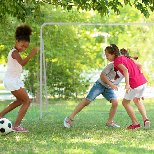 Futbola vārti baltā tēraudā