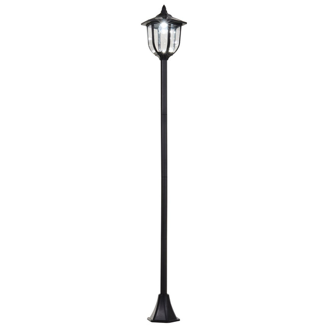 Saules Dārza Laterna ar Led Dārza Laternu, 30/60 Lūmeniem, Plastmasa, Melna, Ø26,5 X A177 Cm