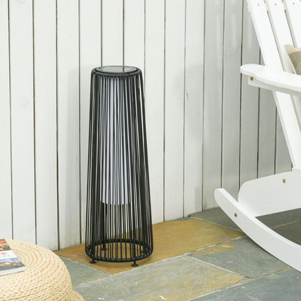 Saules lampa dārza gaisma ūdensizturīga dārza lampa ar gaismas sensoru, automātiska LED, melna, 21,5 x 21,5 x 61 cm