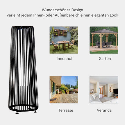 Saules lampa dārza gaisma ūdensizturīga dārza lampa ar gaismas sensoru, automātiska LED, melna, 21,5 x 21,5 x 61 cm