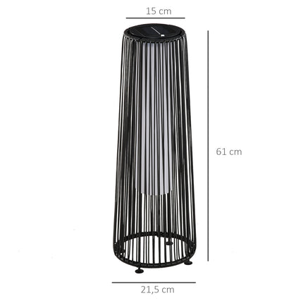 Saules lampa dārza gaisma ūdensizturīga dārza lampa ar gaismas sensoru, automātiska LED, melna, 21,5 x 21,5 x 61 cm