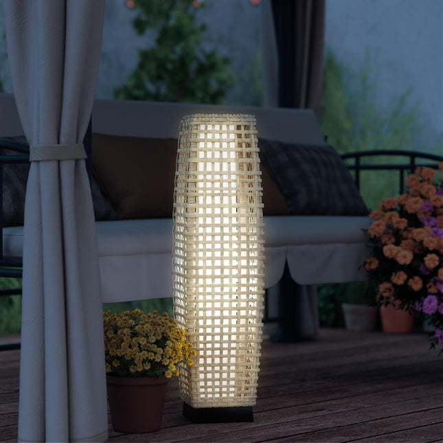 Saules laterna ar LED gaismu, rotangpalmas dizains, automātiska ieslēgšanās/izslēgšanās