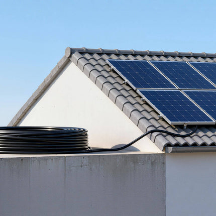 Solar Panel Extension Cable, 10 AWG, 15.24 m Red Black