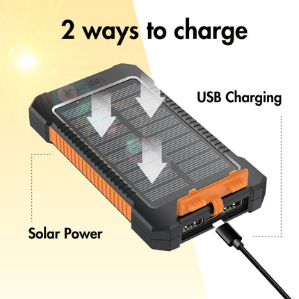 Solar Powerbank 6000mAh 2xUSB-A 10W