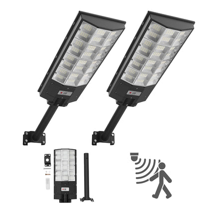 Solar Street Lights 2 Pack, Motion Sensor, IP67 Waterproof