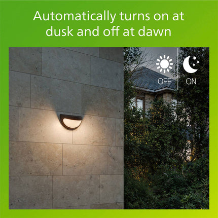 Saules sienas lampa, melna, divkāršs spilgtums, LED, IP44