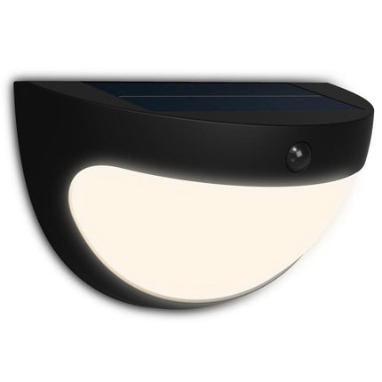 Saules sienas lampa, melna, divkāršs spilgtums, LED, IP44