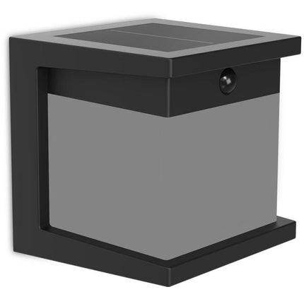 Saules sienas lampa ar kustību sensoru – melna, LED, IP44