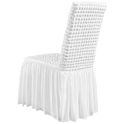 Spandex Folding Chair Covers, Skirted, White 4-Pack