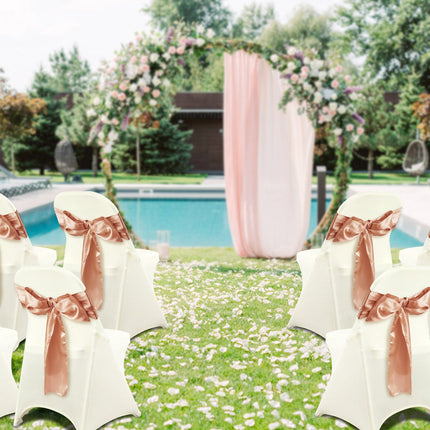 Spandex Folding Chair Covers, Washable, 30 Pack, Ivory