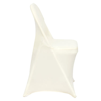 Spandex Folding Chair Covers, Washable, 50-Pack Ivory White