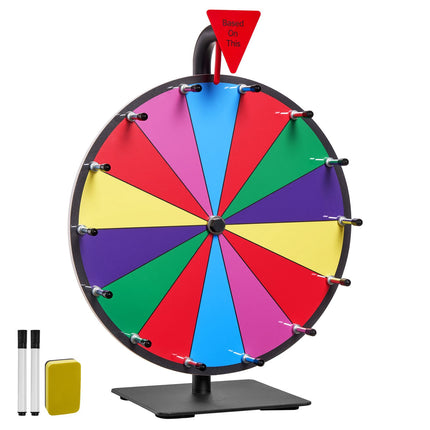 Spinning Prize Wheel, 12-Inch 14-Slot Dry Erase, 2 Markers