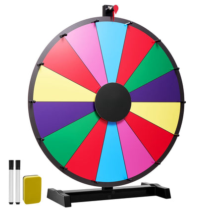 Spinning Prize Wheel, 24-Inch, 14 Slots, Dry Erase Stand