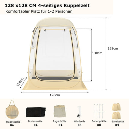 Sports tent for 1-2 people pop-up tent with weatherproof canopy portable &amp; foldable outdoor bubble tent small