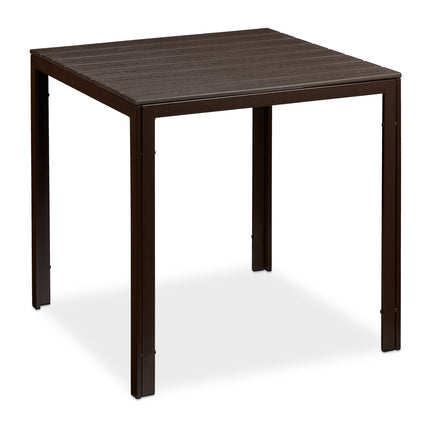 Square Garden Table with Wood Effect
