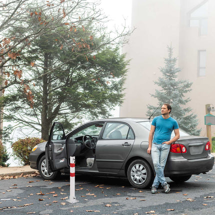 Kvadrātveida tērauda saliekamais barjeras stabs piebraucamajiem ceļiem