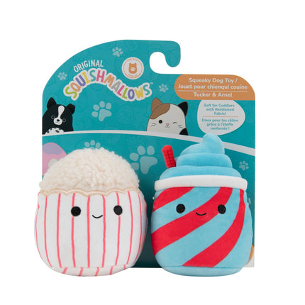 Plīša rotaļlieta suņiem "Squishmallows", divu iepakojumu komplekts, čīkstoša, 9 cm