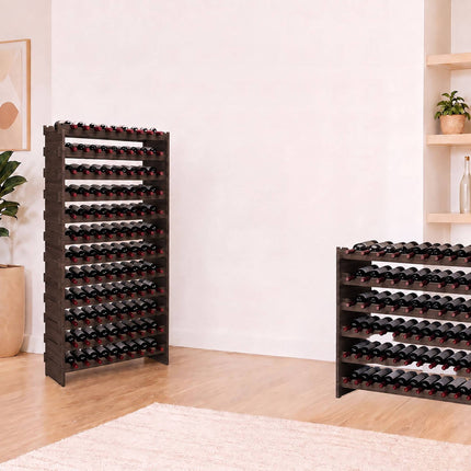 Stackable Bamboo Wine Rack for 72 Bottles, Self-Assembly, Dark Brown