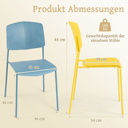 Sakraujami ēdamistabas krēsli, 4 gab. komplektā - ergonomisks, izturīgs polipropilēns (PP)