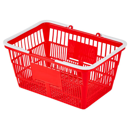 Stackable Grocery Baskets, 4-Pack 21L PE Plastic, Red