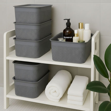 Sakraujamas uzglabāšanas kastes ar vākiem, 6 gab. komplekts, ventilējamas