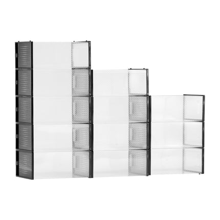 Stackable Shoe Storage Boxes, 12 Pack, Fits US 11, Clear