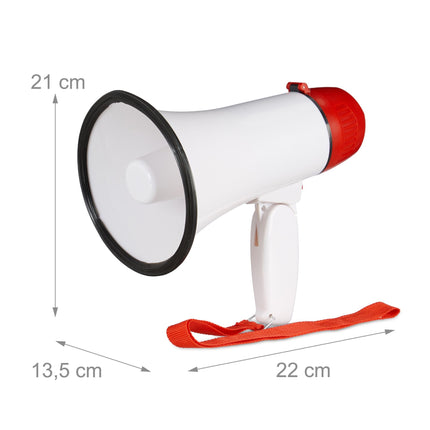Stadium Megaphone Bullhorn Mini White Megaphone 10 Watt Football Fan Cheerleader