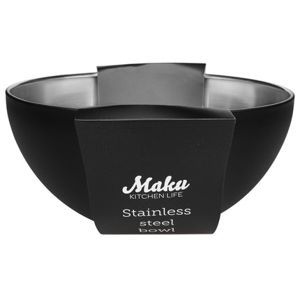 Stainless Steel Bowl, 1.5 L, 19 cm, Black, Dishwasher Safe