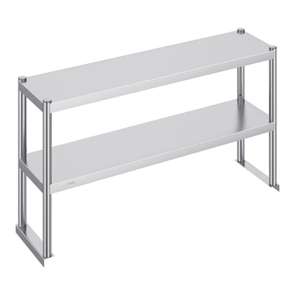 Stainless Steel Double-Tier Overshelf, 12 x 48 In