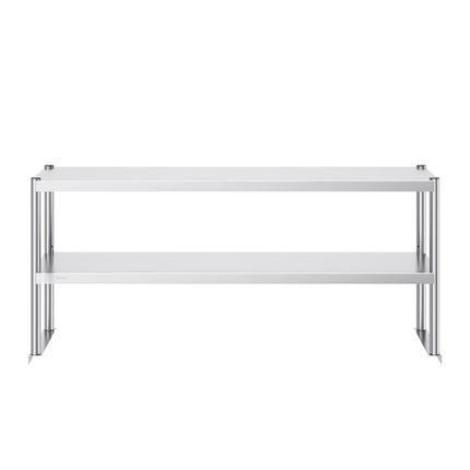 Stainless Steel Double-Tier Overshelf, 12 x 60 In Adjustable