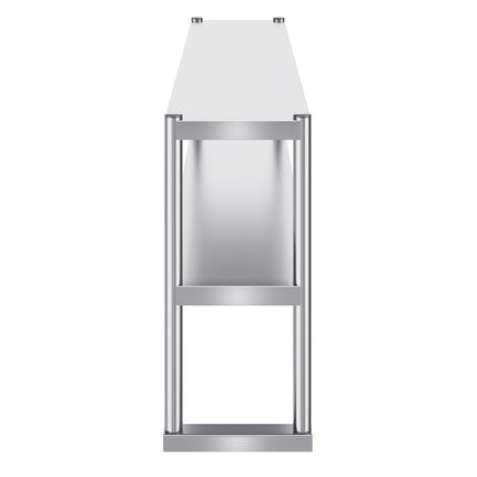 Stainless Steel Double-Tier Overshelf, 12 x 60 In Adjustable