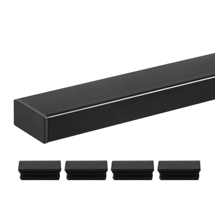 Stainless Steel Handrail 6.5ft, Matte Black, Rectangular