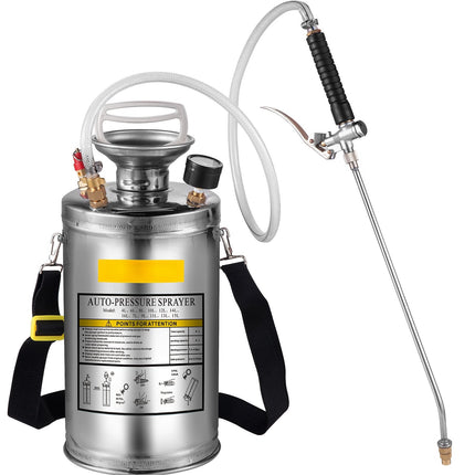 Stainless Steel Pump Sprayer 6L, Adjustable Nozzle