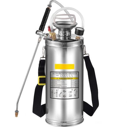 Stainless Steel Pump Sprayer, 8L/2 Gal, Adjustable Nozzle