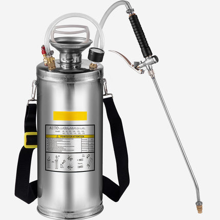 Stainless Steel Pump Sprayer, 8L/2 Gal, Adjustable Nozzle