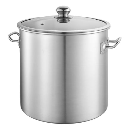 Stainless Steel Stock Pot 21 Qt with Glass Lid, Induction