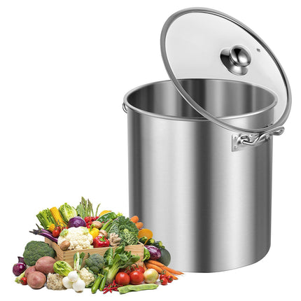 Stainless Steel Stock Pot 24 QT with Glass Lid, Composite Bottom