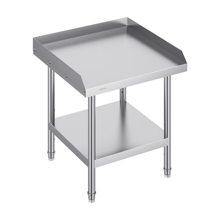 Stainless Steel Work Table 24x24x26 in, 3-Sided Backsplash