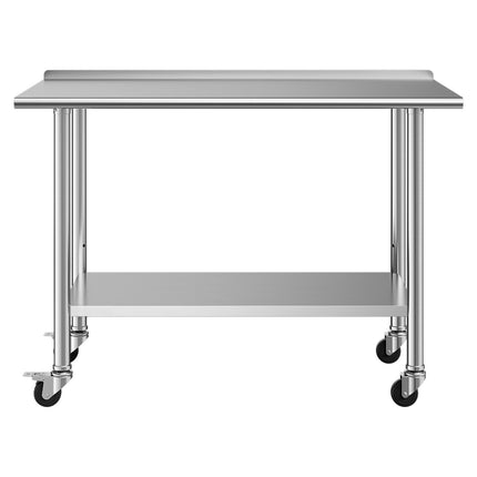 Stainless Steel Work Table 48x24 In With Wheels